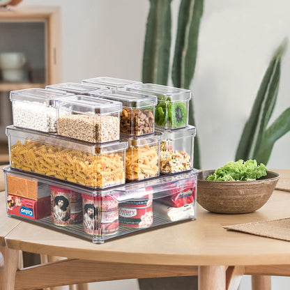 7/10-Pack Clear Stackable Refrigerator Organizer Bins - Multi-Purpose Food Storage Containers for Fridge, Freezer, Pantry - Ideal for Fruits, Vegetables, Meat - Durable PET, Easy to Clean, Fridge Storage Boxes and Containers