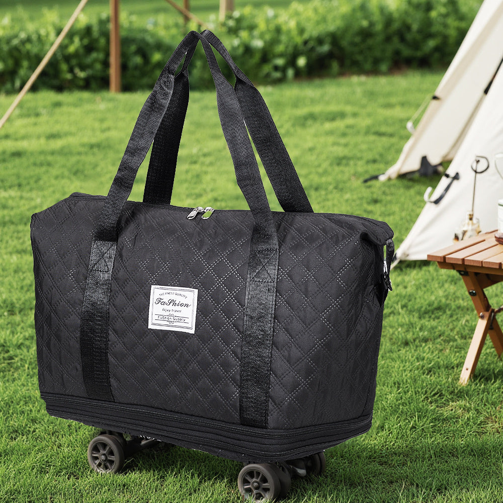 Travel Bag, Multifunctional Luggage Bag, Expandable Luggage Suitcase, Carry on Bag, Rolling Duffle Bag with Detachable Wheels, Travel Essentials Bag, Large Capacity with Zipper Closure, Ideal for Fitness, Yoga, and Everyday