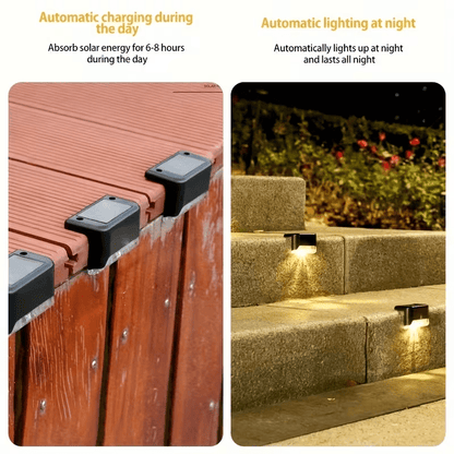 10pcs Set of Solar Outdoor Garden Lights, Home Garden Layout Staircase Deck Lights, Hallway Wall Lights, Railing Decorative Lights, Holiday Decorative Atmosphere Lights, IP44