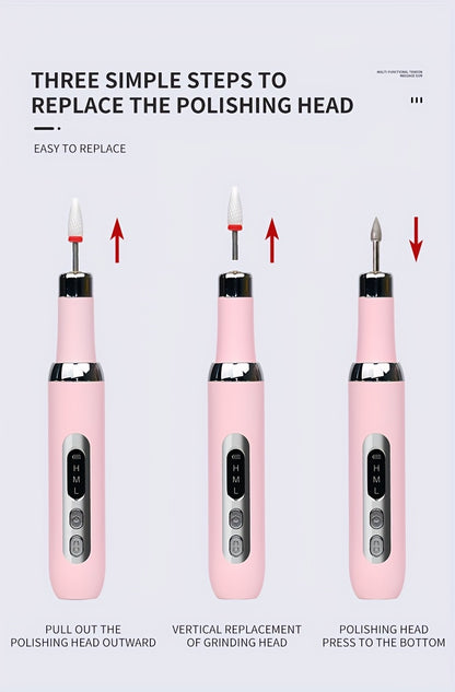 Datimes Cordless Electric Nail Drill Machine Professional with LCD Display & Drill Bits/Sanding Bands Suitable for Acrylic Gel Nails, Manicure/Pedicure Kit for Grinding, Polishing, Trimming, Suitable for & Salon Use, - Nail