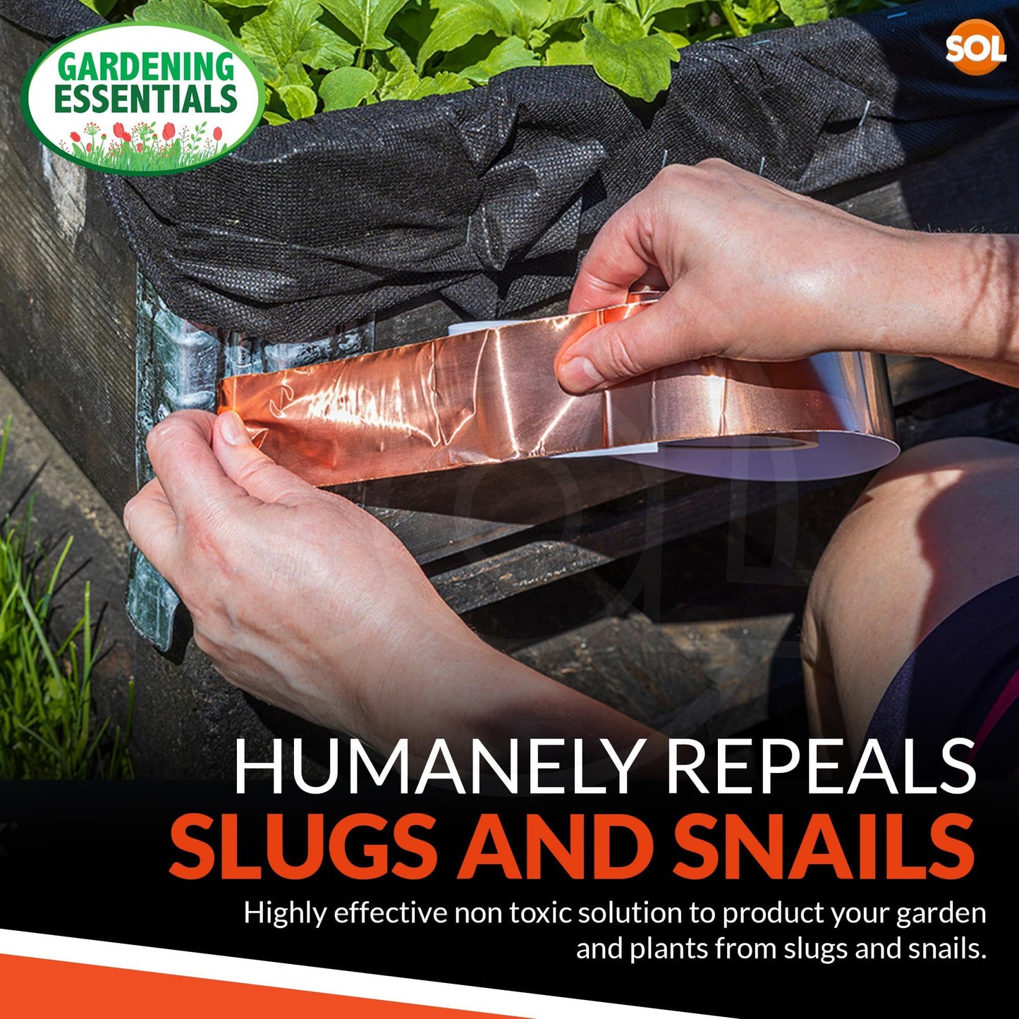2 Pack Copper Slug Tape | 10m x 50mm Weatherproof Slug & Snail Repellent | Humane Copper Tape for Garden Pest Control | Safe for Pets & Plants | Long-Length Adhesive Barrier for Flower Pots, Garden Beds & Indoor Protection