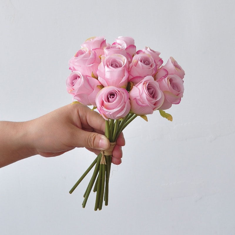 24x Artificial Single Rose Bud with Stem Flowers Fake Bouquet Wedding Party Home Decorations for Mother's Day