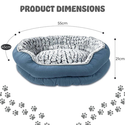 Dog Bed - Washable Rectangle Dog Beds, Anti-Anxiety, Soft Plush Non-Slip Bottom Pet Bed Mattress Mat Machine Washable