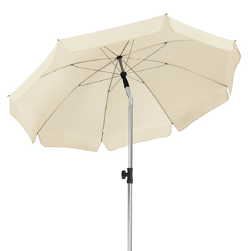 2 X 2m Parasol, Market Umbrella, Round Garden Umbrella, 8 Steel Braces, Base Not Included, Patio Umbrella for Garden, Balcony And Patio, Grey/ Beige/ Blue/ Orange