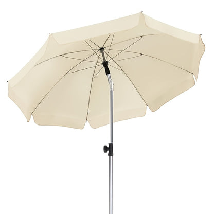 2 X 2m Parasol, Market Umbrella, Round Garden Umbrella, 8 Steel Braces, Base Not Included, Patio Umbrella for Garden, Balcony And Patio, Grey/ Beige/ Blue/ Orange