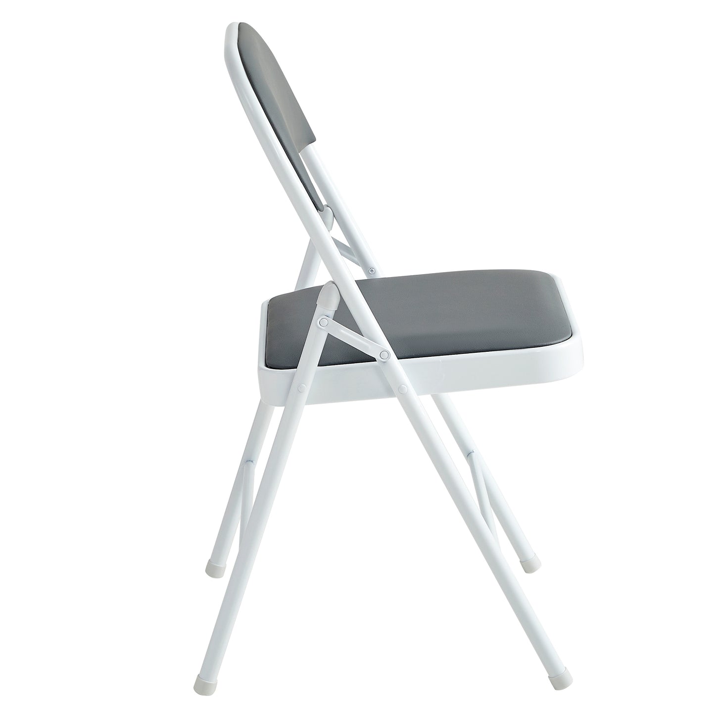 Set of 4 Folding Chairs, Faux Leather Foldable Chairs with Metal Frame and Padded Seat, Easy to Fold and Store for Home, Office, Dining and Reception