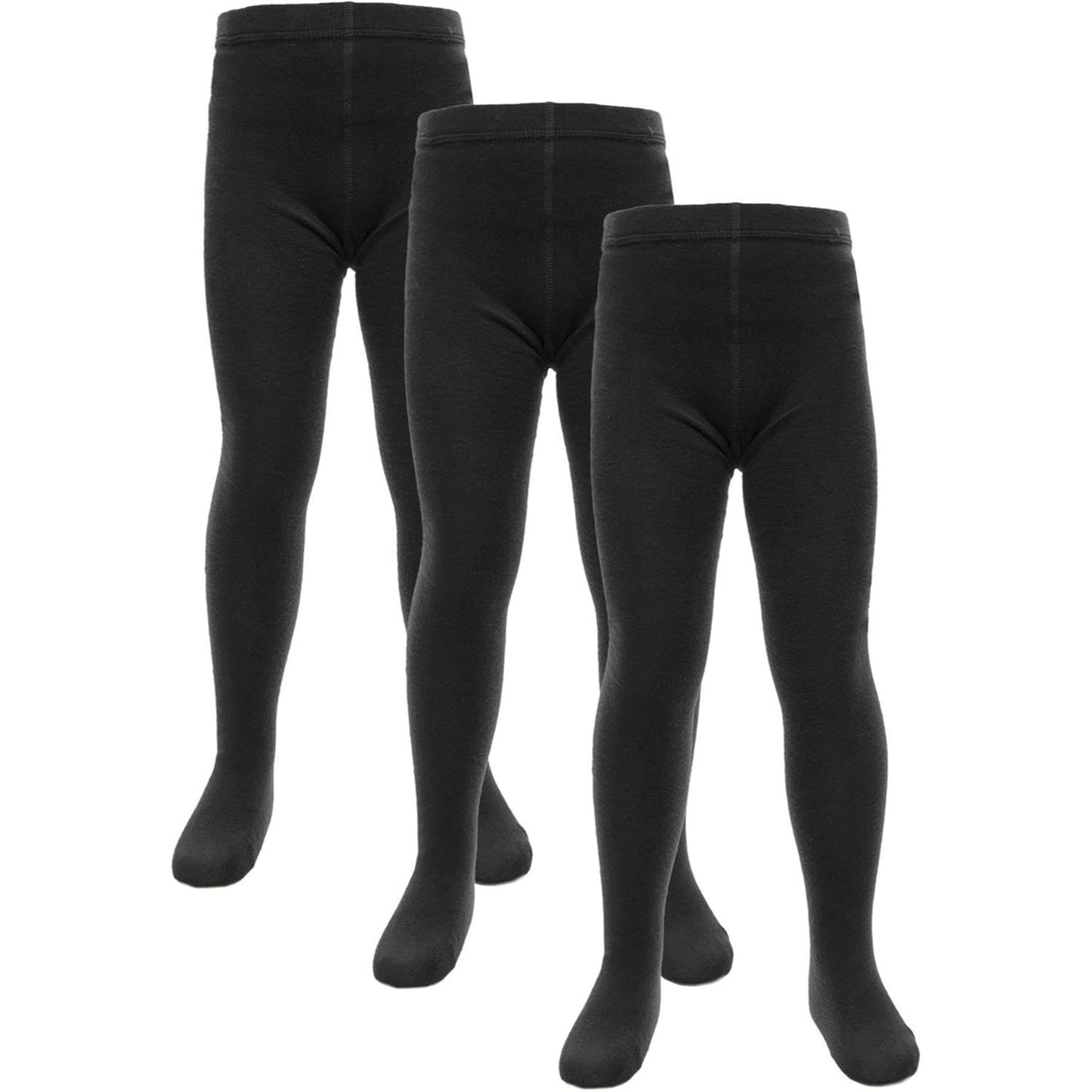 3 / 6 / 12 Pack Girls Tights for School and Everyday Wear 3-12 Years, Comfortable, Stretchy, Breathable Tights for Girls in Black Grey School Tights