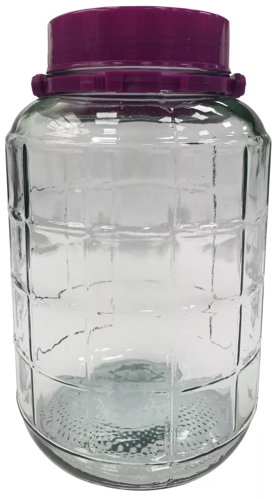 ATEK Clear Glass jar, 5L, 8L, 10L Premium Quality Transparent Pickle jar Food storage Container Airtight Slead Jars Kitchen Glass Food Container with Lid Pantry Glass Jar Preserving Jars Large Glass Canister