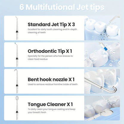 Water Flosser for Teeth Cleaning And Flossing, 5 Modes Rechargeable Cordless Oral Irrigator 350Ml Water Tank Teeth Cleaner, Portable Electric Dental Flossers for Home And Travel, Black/White