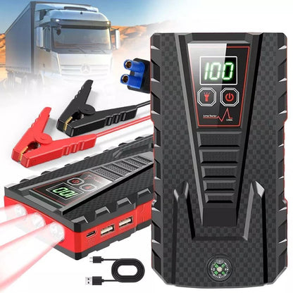 Car Jump Starter Pack -Booster Battery Charger Emergency Power Bank 6000A Peak, Portable Multi Function Car Jump Starter Emergency Booster, Car Emergency Mobile Power Battery Gasoline Diesel Car Starter With LED Flashlight, Suitable for suv, truck, diesel