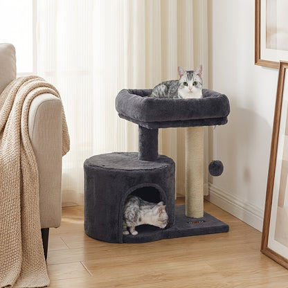 Cat Condo with Sisal Scratching Post, Bed, Smokey, Light