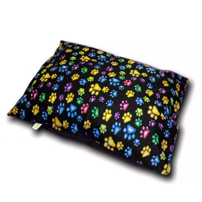 Soft Dog Cushion Bed with Removable Washable Cover – Printed Pet Pillow Mat for Dogs & Cats, Medium Large Jumbo Sizes, Ideal for Home Crate Sofa & Travel, Random Colours