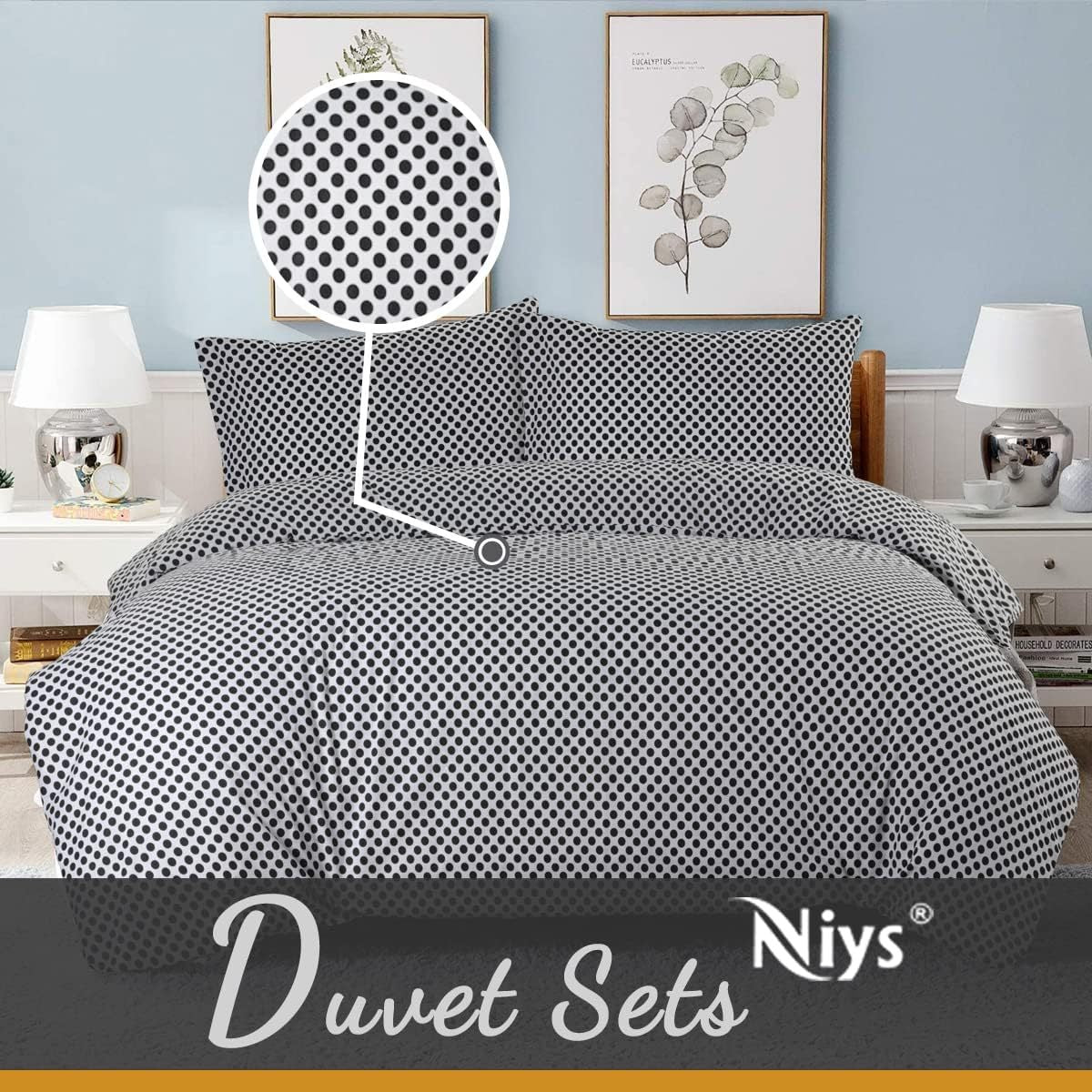 NIYS Bedding Duvet Cover Set in Single, Double and King Size with pillow cases