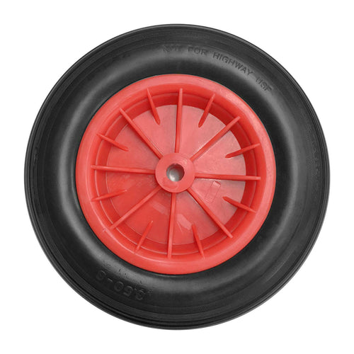 14" Wheelbarrow Wheel 3.5-8 PU Puncture Proof Solid Wheel Heavy Duty Replacement Tire for Garden Trolley Barrow Go Cart Trailer Truck (Black)