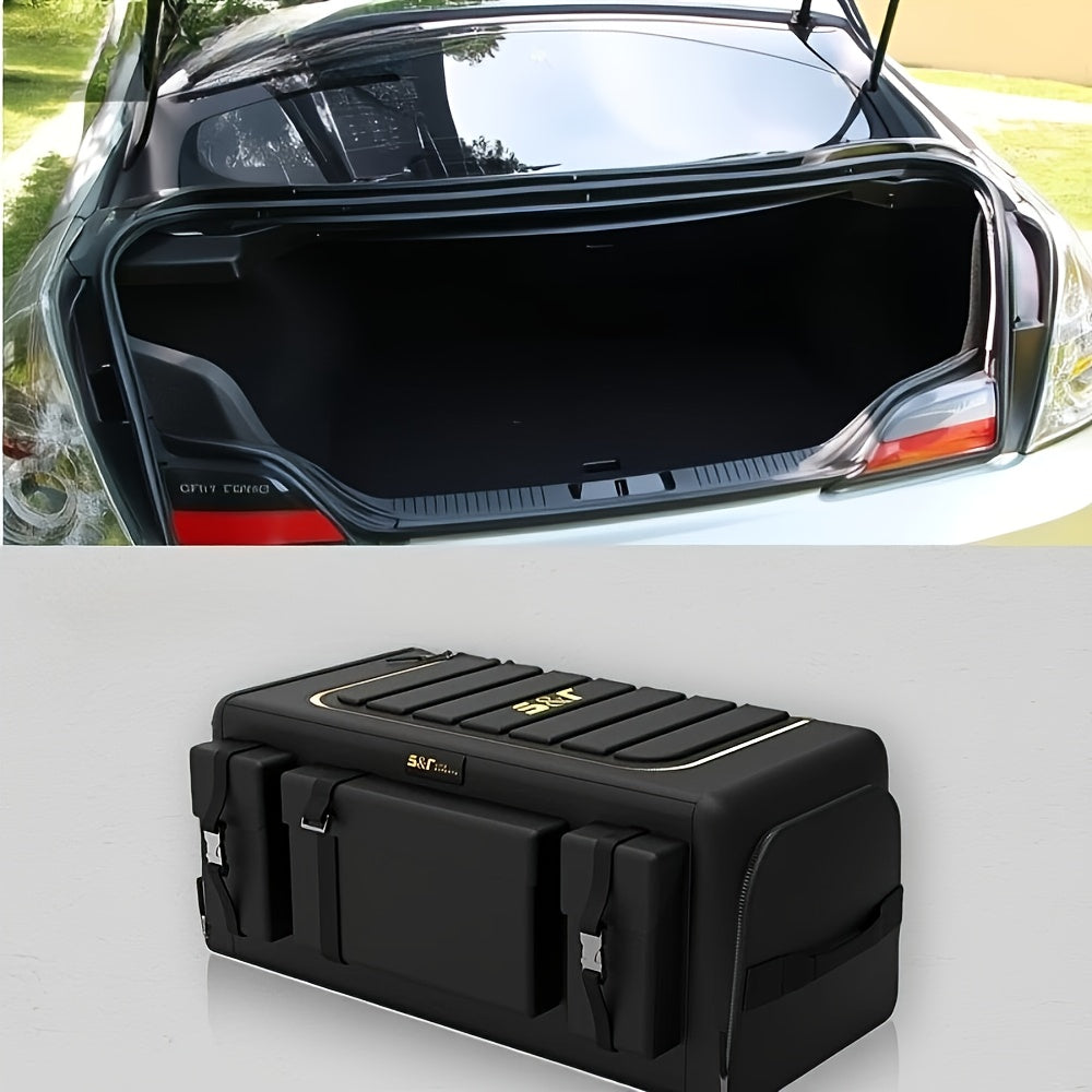 70L Multifunctional Foldable Car Storage Box, Modular & Sturdy Universal Trunk Organizer, Heavy Duty Camping Travel Storage Solution for SUV/Truck/Van