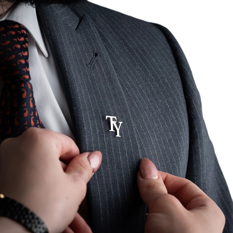 Personalised Double Initial Brooch - Silver or Gold Tone