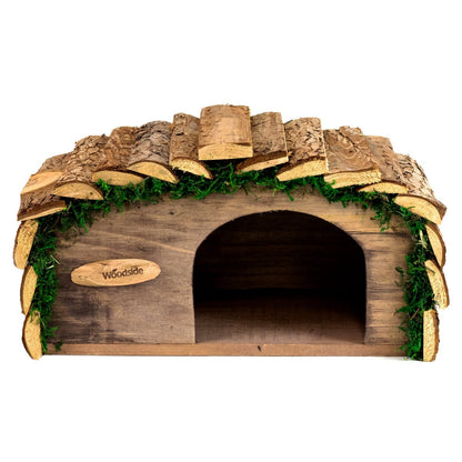 Woodside Hedgehog House with Bark Roof – Wildlife Shelter & Garden Habitat