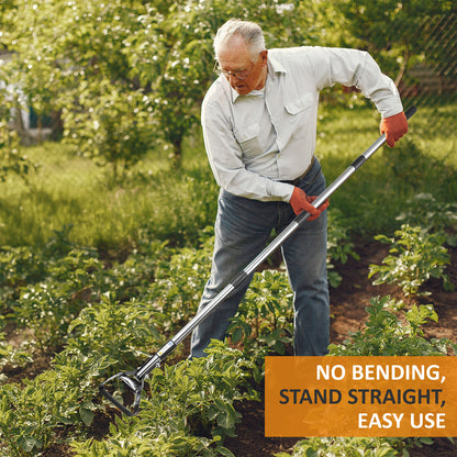 Long-Handled Oscillating Hoe | Adjustable Head Stirrup Hoe Weeder | Heavy-Duty Garden Tool for Weeding, Cultivating & Soil Loosening | Flexible & Durable Design for Easy Gardening Tool