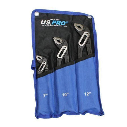 US PRO Tools Heavy Duty 3pc Water Pump Pliers Set 2298