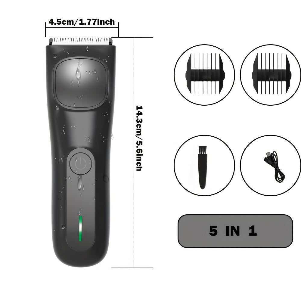 Men And Women'S Groin And Body Hair Trimmer, Electric Ball Trimmer Public Trimmer, with 2pcs Protective Cover Kit, Ceramic Blade Head, Dry Wet Dual-Use Shaver, - USB Rechargeable Electric Shaver, Hair Clipper, Hair Scissors, Shaver, Razor