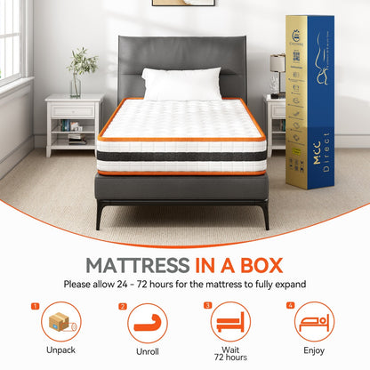 Memory Foam & Pocket Spring Hybrid Mattress | OEKO-TEX Certified | 7-Layer 3D Breathable Fabric | Medium Soft to Medium Firm | Roll-Up Box Delivery | Bedroom Mattress