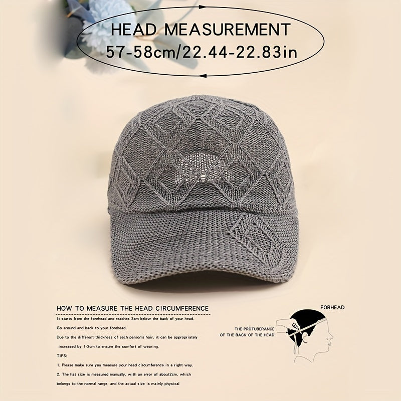 1pc Large Block Baseball Cap, Summer Unisex Versatile Hat, Hollow-Out Breathable Mesh Snapback Cap