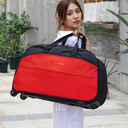 Large Capacity Rolling Travel Bag with Wheels, Lightweight Foldable Luggage Duffel for Weekend Getaways, Business Trips, and Airport Travel, Spacious Carry - on Tote for Packing Essentials
