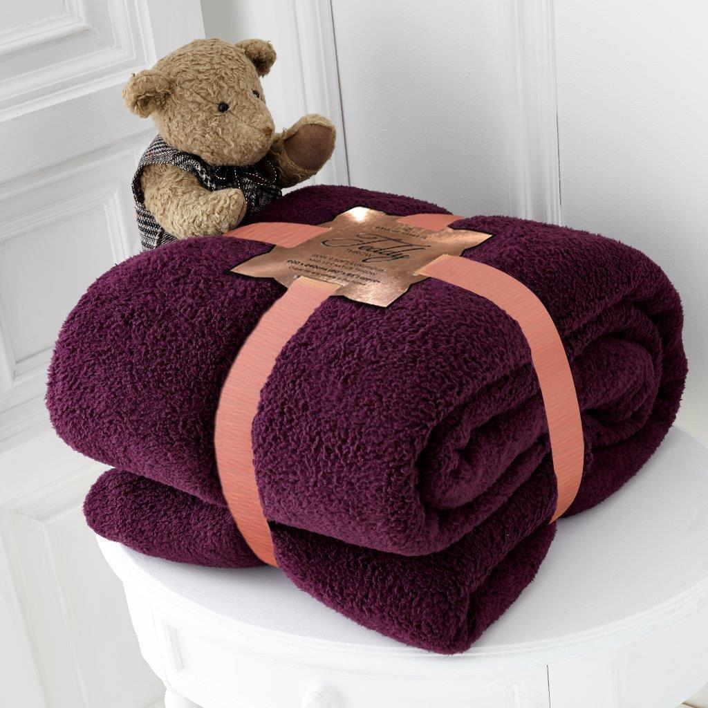 TEXTILE XPERT Teddy Fleece Throw – Colour & Size Options