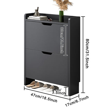 Shoe Cabinet with 2-Drawers, Storage Shoe Rack Organizer with Cut-out Handles, Entryway Hallway Furniture