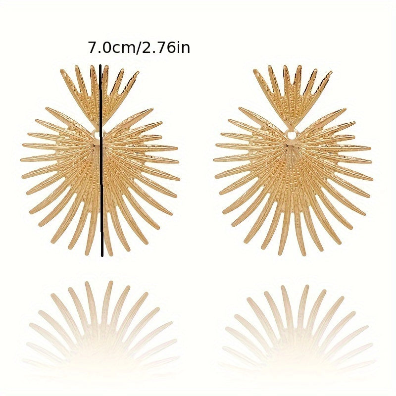 5-Pair Vintage Fashion Geometric Metal Round Stud Earrings Set, Wedding Party Earrings for Various Occasions, Random Shipping (No Duplicates)
