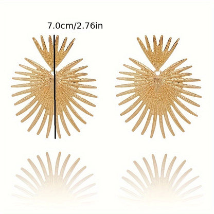 5-Pair Vintage Fashion Geometric Metal Round Stud Earrings Set, Wedding Party Earrings for Various Occasions, Random Shipping (No Duplicates)