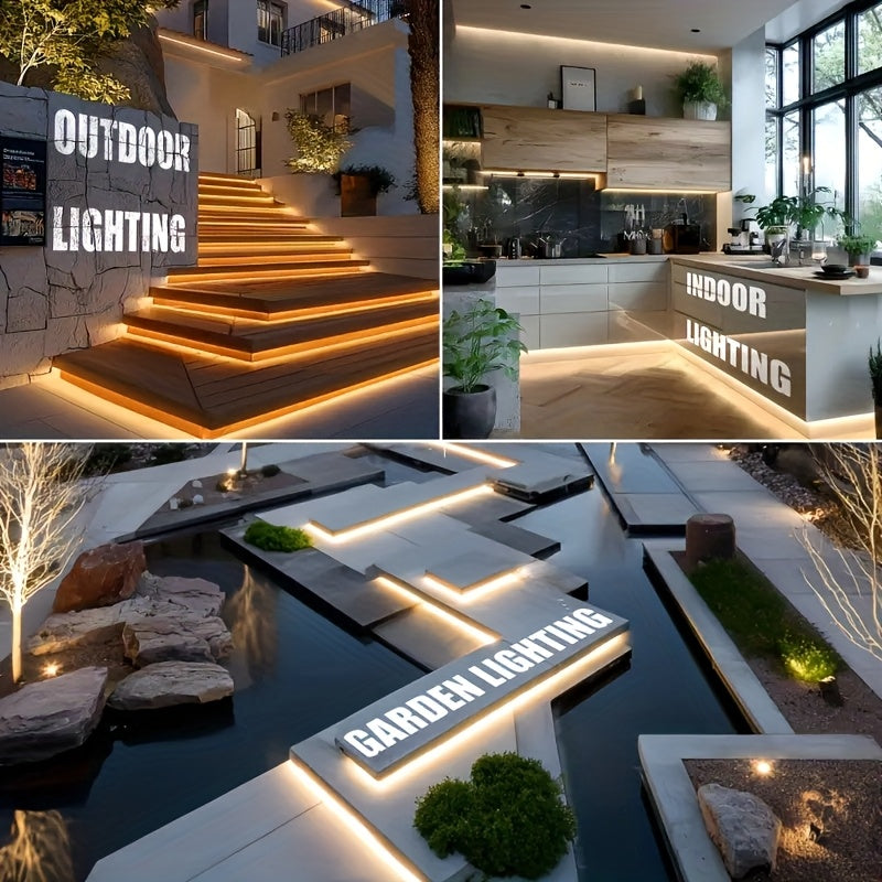 AC 220V 230V LED Strip Lights, 120leds/m 7W/meter Flexible Indoor Lighting Lamp, Led Ribbon Adhesive High Brightness, White Or Warm White For Kitchen, Garden, Home Room Decoration, With UK Power Plug And Switch