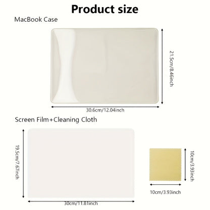 MacBook Air 13 Inch Case Set – 3-in-1 Grey Protective Hard Shell, Screen Protector & Cleaning Cloth for MacBook Air A1932, A2179 & A2337 (M1, 2018–2021)