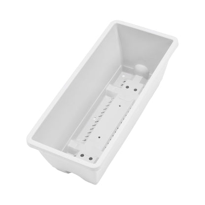 5pcs Balcony Vegetable Basin, Long Strip Horon Basin, Outdoor Creative Plastic Vegetable Planting Box, Available in White, Gray, Dark Green And Brick Red. Available Sizes: L42.5*W17*H14Cm/L49.5*W19*H*14Cm