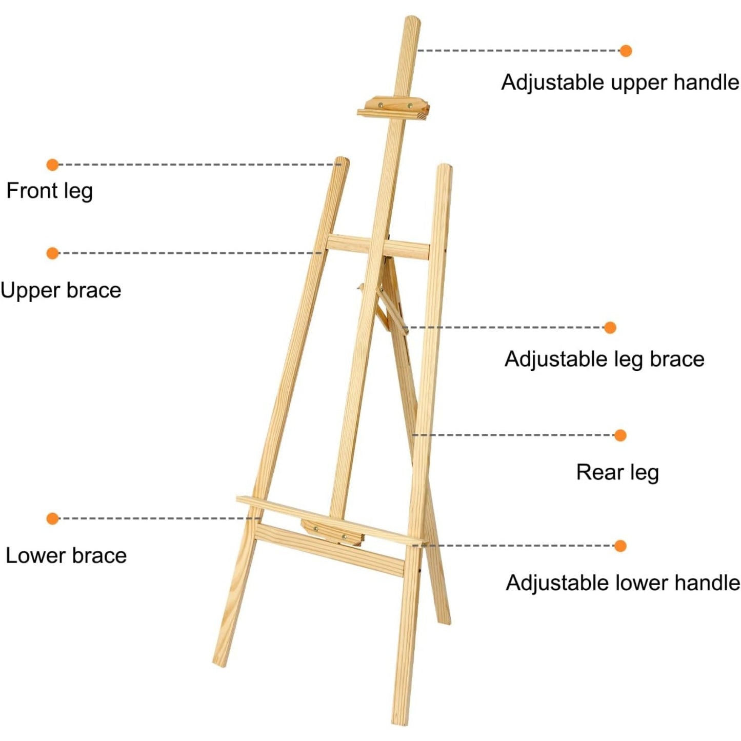 Easel Stand 1.5M Studio Easel Canvas Stand for Wedding Adjustable Drawing Painting Holder Foldable Artist Tripod Easel for Painting Sketch Exhibition