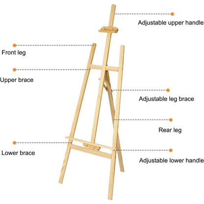 Easel Stand 1.5M Studio Easel Canvas Stand for Wedding Adjustable Drawing Painting Holder Foldable Artist Tripod Easel for Painting Sketch Exhibition