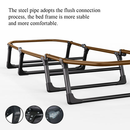 Folding camping bed recliner, adjustable outdoor portable adult bed, heavy-duty sturdy frame bed, garden chair sofa, suitable for camping, lawn, beach, party, home office