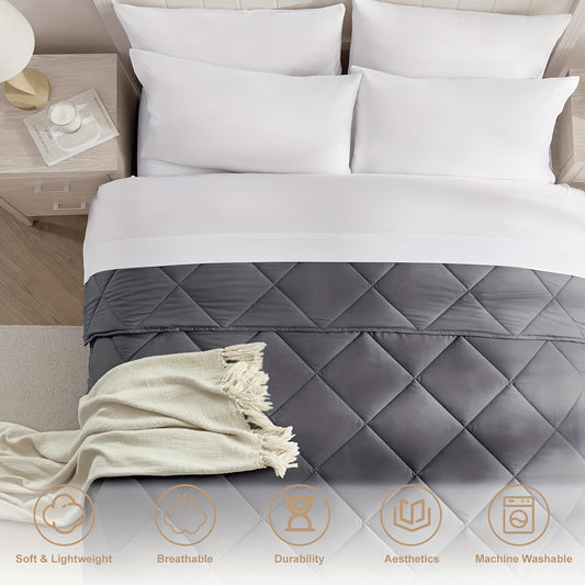 All Seasons Quilted Comforter Tog 4.5 10.5 13.5 15 Breathable Lightweight Summer to Extra Warm Winter Quilt for Home Room Christmas Bedding Sofa Decor, Single, Double, King, Super King Grey,