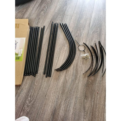 Black Metal Garden Arch Arbor 2.4m | Powder-Coated Steel Frame Pergola for Climbing Plants, Roses, Weddings & Outdoor Decorations