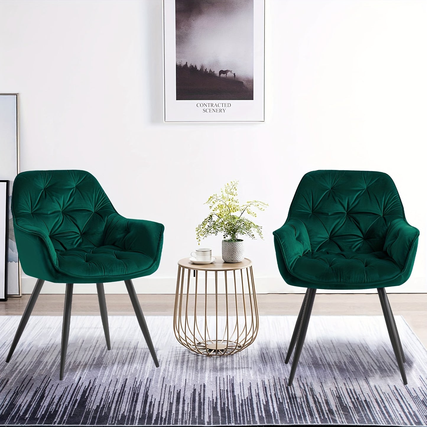 Velvet Dining Chairs with Armrests – Upholstered High-Density Foam Seat, 83cm Tall, 1pc, 2pcs or 4pcs Set for Kitchen, Living Room, Bedroom & Lounge, 7 Colours