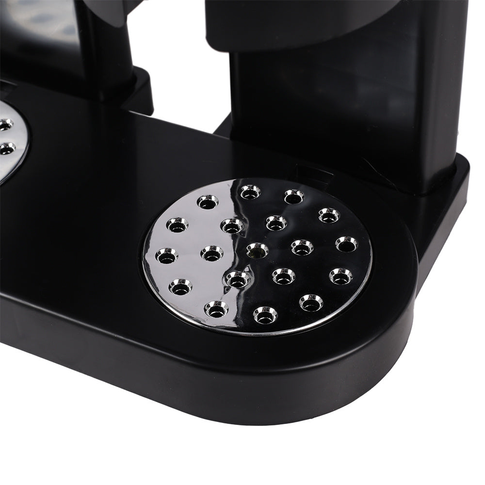 Black Plastic Dual-Chamber Grain Dispenser, Kitchen Oats and Snacks Storage Container, Breakfast Cereal Dispenser, 4L Large Capacity
