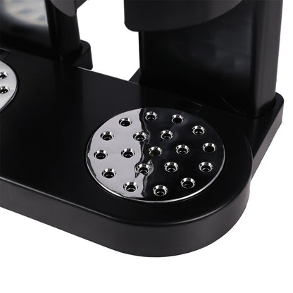 Black Plastic Dual-Chamber Grain Dispenser, Kitchen Oats and Snacks Storage Container, Breakfast Cereal Dispenser, 4L Large Capacity