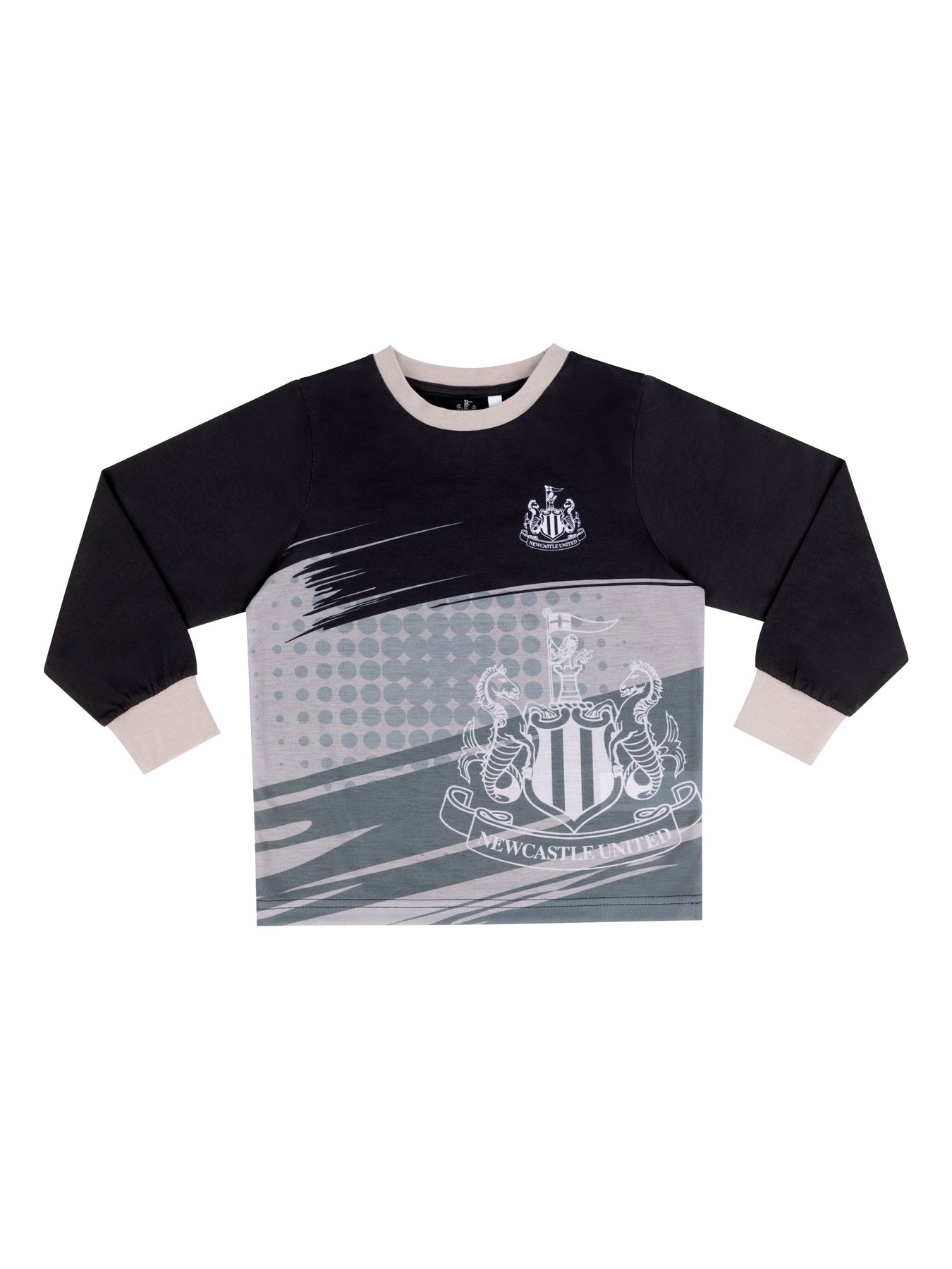Newcastle United F.C. Long Sleeved Pyjama Set, Black, Stocking filler xmas gift