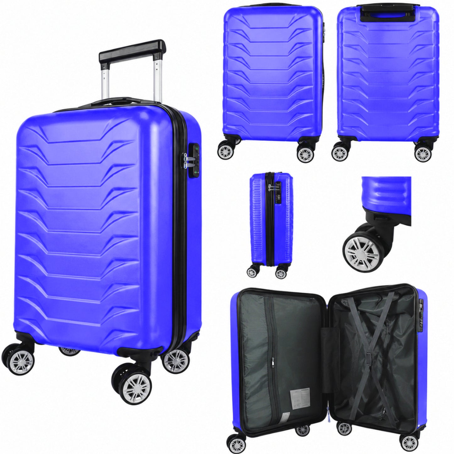 Direct Luggage Underseat Cabin Case 40 x 25 x 20 cm RyanAir Approved Size with Combination Lock and Detachable 360° Wheels T-HC-US-1627