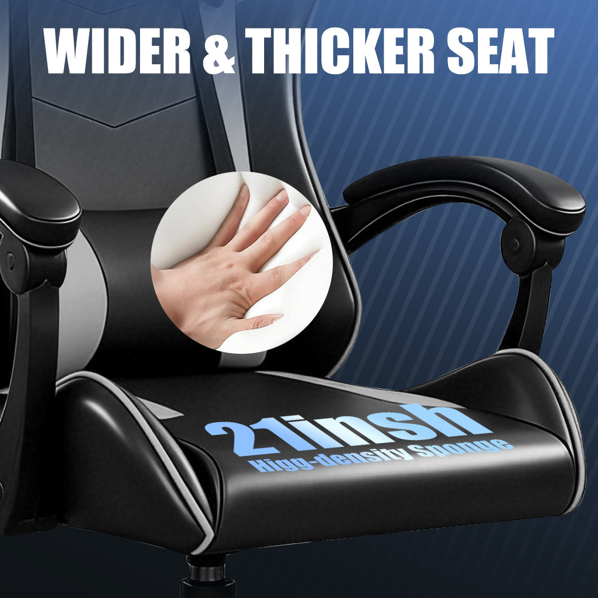 【Gaming Chair】 Ergonomic design Office Chair, height adjustable office chair, Lumbar Support+ headrest, 90° - 135° reclining gaming chair, white, red, gray