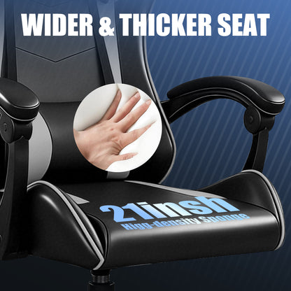 【Gaming Chair】 Ergonomic design Office Chair, height adjustable office chair, Lumbar Support+ headrest, 90° - 135° reclining gaming chair, white, red, gray