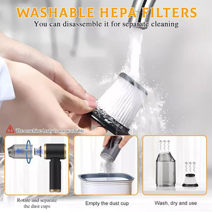 Portable Cordless Vacuum Cleaner, Mini Handheld Wireless Lightweight Air Duster Blower, Wet Dry Use Low Noise, Powerful Mutilfunctional Vacuum Cleaner for Car, Home, Kitchen, Pet Hair Cleaning