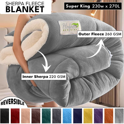 Soft Cozy Sherpa Blanket, Double-Sided Throw Blanket, Contemporary Design, Warm Throw for Couch, Bed, Office and Travel, Versatile All-Season, Perfect Holiday Gift