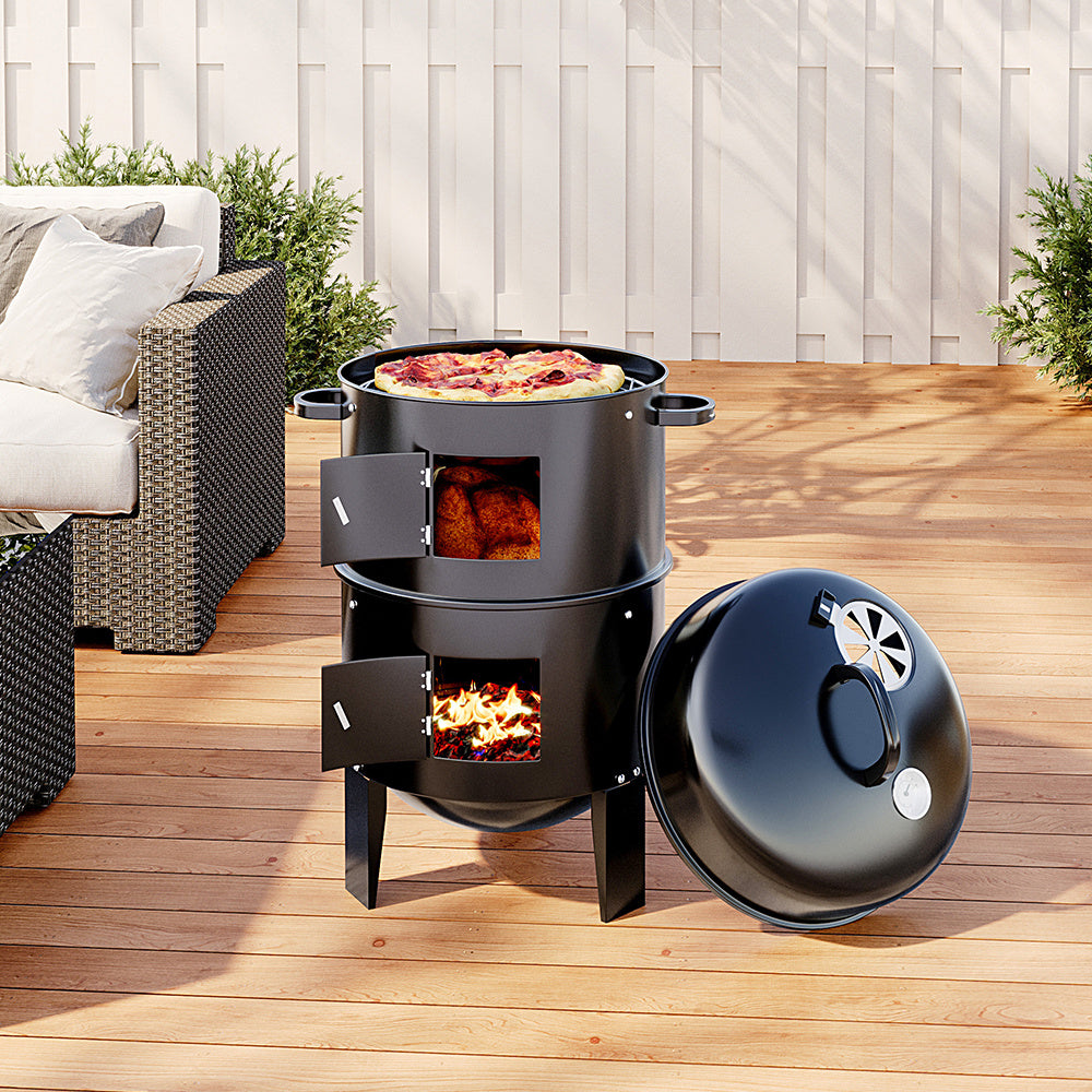 vertical charcoal smoker barbecue – product view 1