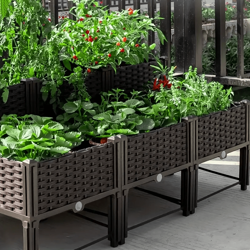 Raised Garden Bed, Self-Watering Planter Box, 119.89X39.88X36.07 cm, Easy to Assemble, Suitable for Growing Flowers, Herbs And Vegetables, Create a Neat Garden